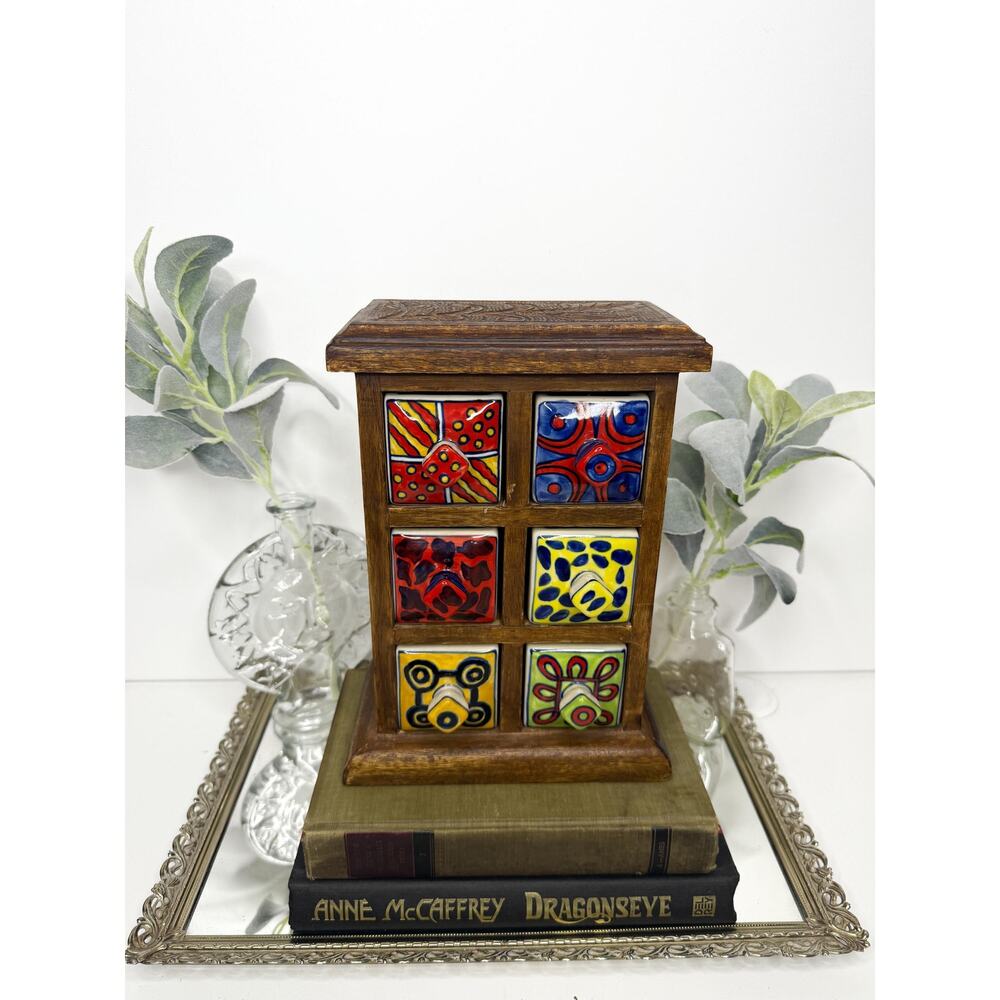 Vintage Pier 1 Imports Apothecary 6 Drawer Cabinet